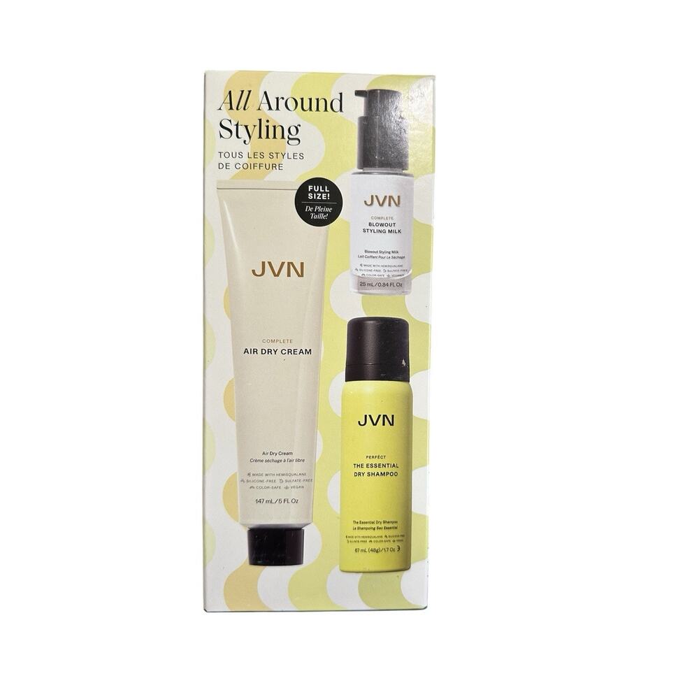 JVN All Around Styling Set~FS Air Dry Cream, Blowout Styling Milk, Dry Shampoo